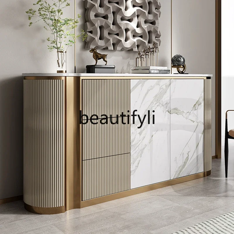 Italian light luxury modern minimalist entrance dining side cabinet entry partition paint high-end locker