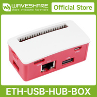 Waveshare Ethernet / USB HUB BOX, Case For Raspberry Pi Zero W/2W, 1x RJ45 Ethernet Port, 3x USB 2.0 Ports