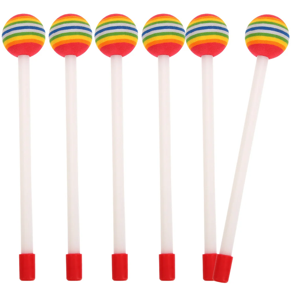 6 Pcs Drum Sticks Sponge Mallet for Kids Lightweight Instrument Accessory Percussion Musical Drumstick Beginners Portable Child