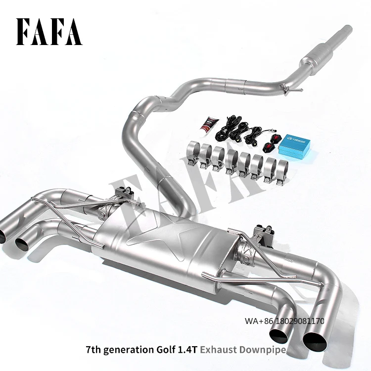 

For 1.4T 7th Car Exhaust System Middle and Rear High Performance Cat Back Exhaust Pipe Electric Valve Muffler Exhaust