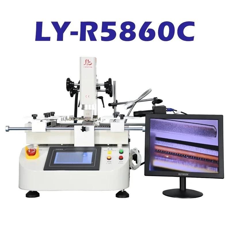 

LY BGA Soldering Station Hot Air R5860 R5860c 3 Zones with Laser Align for Laptop Motherboard Chip Repairing Optional CCD System