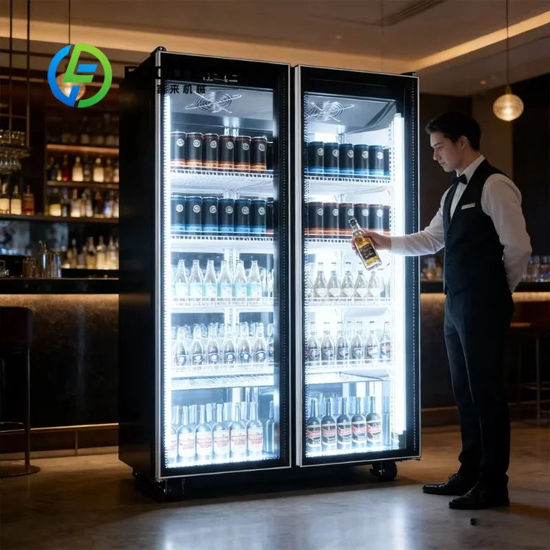 Commercial Beverage Display Cooler, Single Glass Door, Digital Thermostat, Quick Cooling For Convenience Store Drink Retail