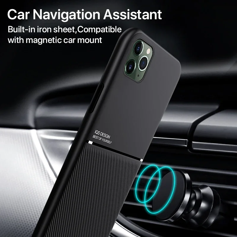 Magnetic สำหรับ iPhone 14 13 12 11 Pro Max SE X XR XS สูงสุด8 7 6 S Plus กรณีแม่เหล็กธุรกิจสไตล์ผู้ชาย Basic Slim