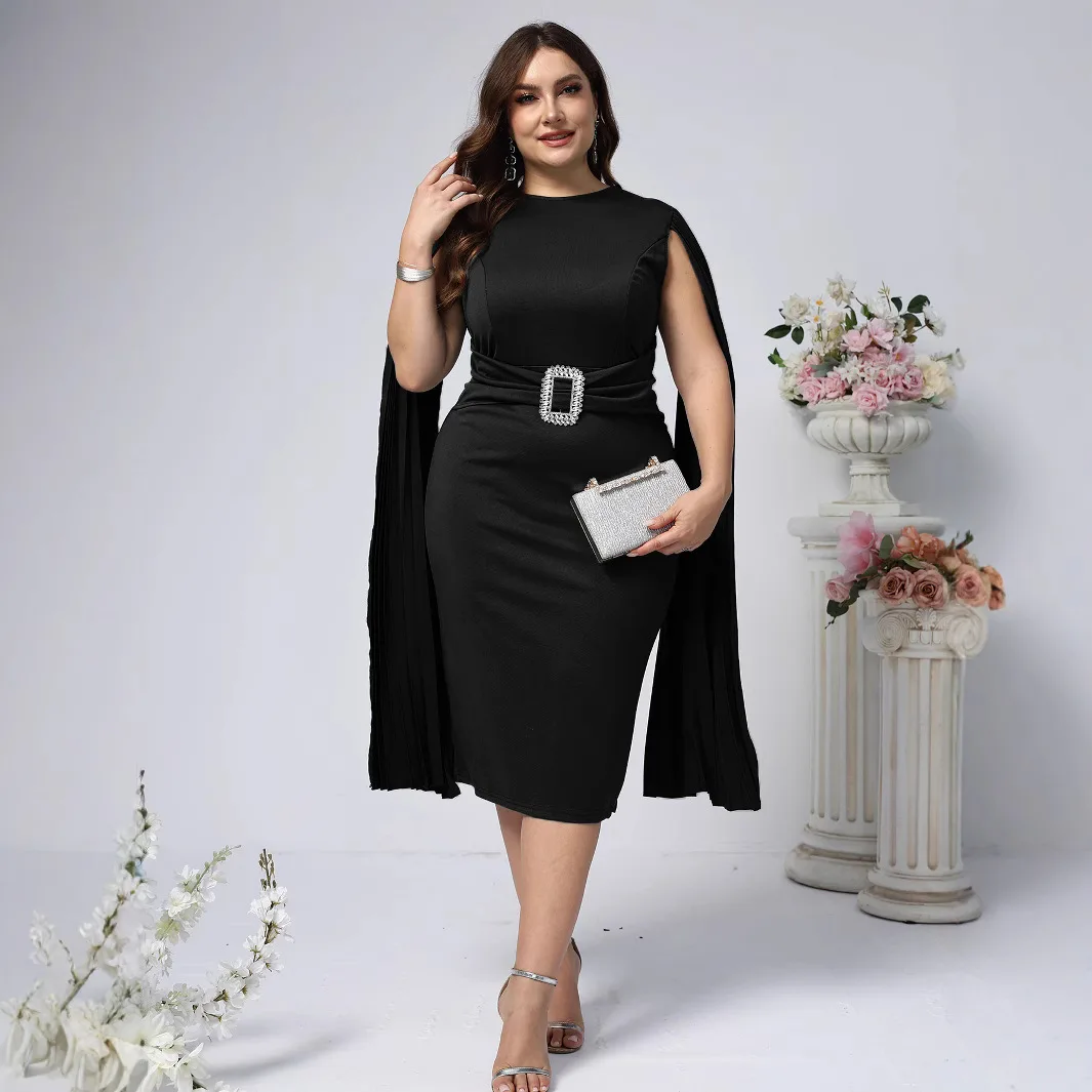 

Новинка 2025 года, женское однотонное элегантное облегающее облегающее вечернее платье больших размеров, летнее платье на день рождения 2025 года, халат, женское праздничное платье