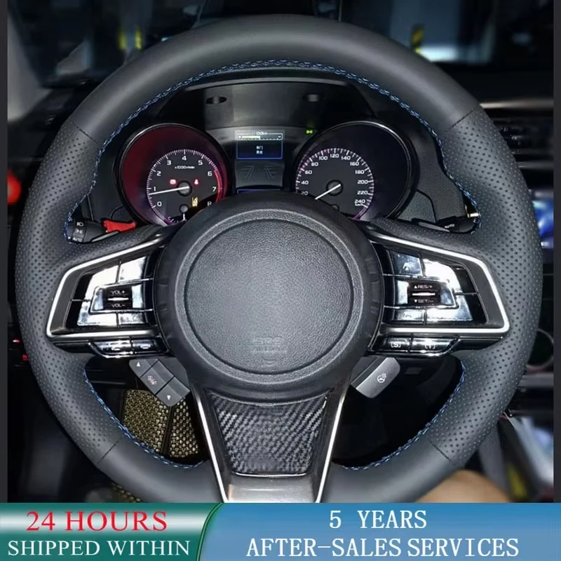 Steering Wheel Braid Car Steering Wheel Cover Genuine Leather for Subaru Forester 2019 Ascent 2019 Crosstrek 2018-2019