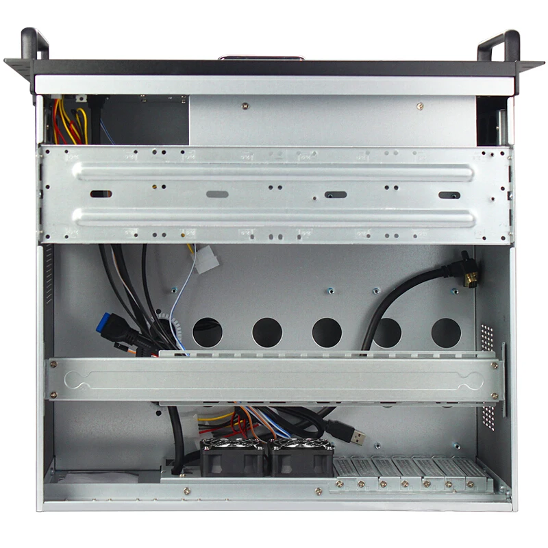 6U Chassis Rackmount 400mm Short 13.3inch Display Keyboard Temperature Control ATX Motherboard All-in-One Computer Server Case
