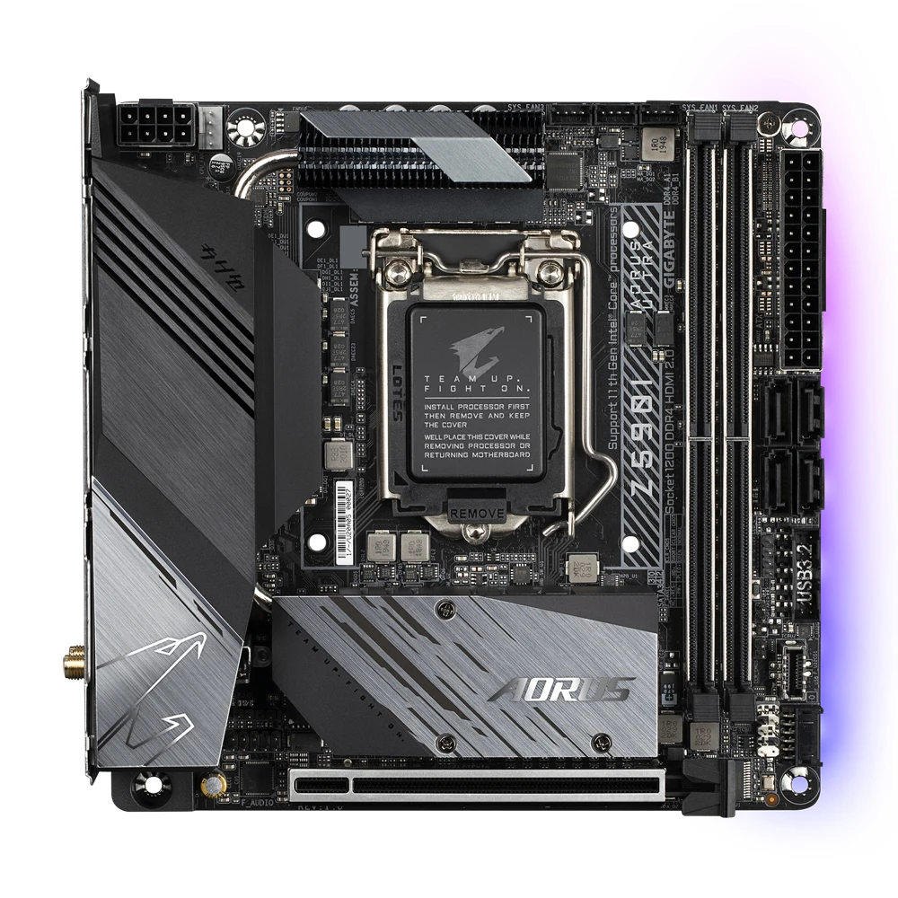 GIGABYTE Z590I AORUS ULTRA Mini-ITX Intel Z590 Gaming PC Motherboard for 10th/11th Gen I9 I3 I7 I5 LGA 1200 DDR4 M.2 USB3.2 HDMI