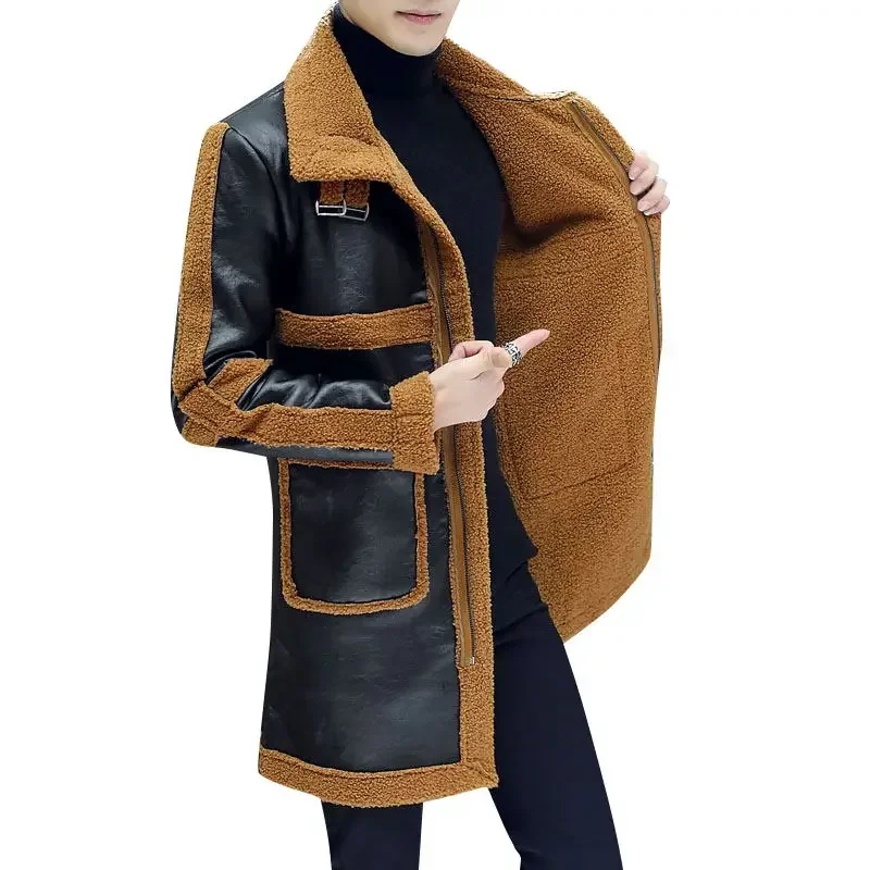 

Boutique New Boys Fashion Casual Slim-Fit Mink Liner Medium-Length Comfortable Mink Fur All-in-One Fur Trend Large Size Jacket