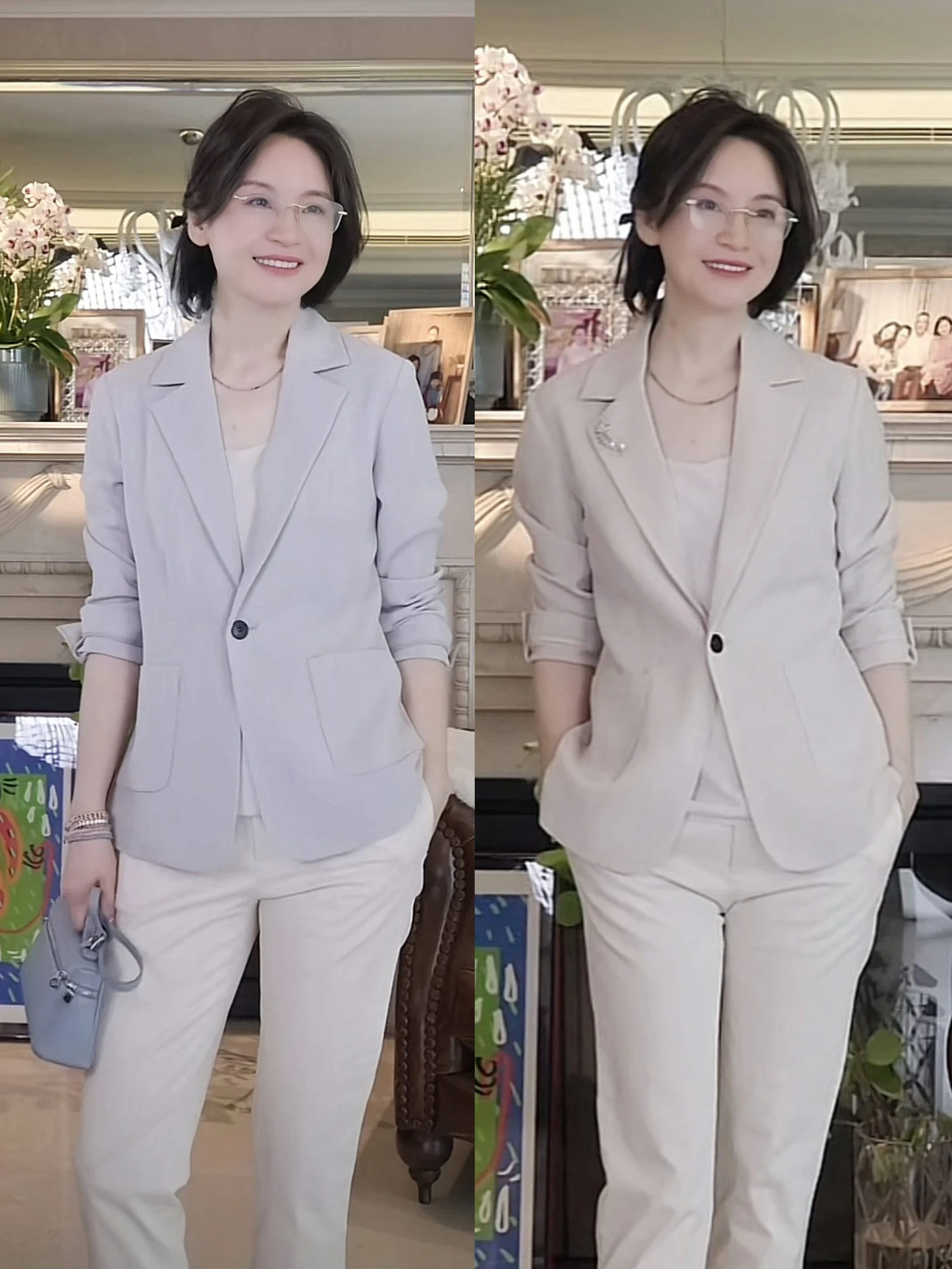 

Ele Commuter Sle Tailored Waist-Cinched Acetate Fiber Women's Jaet RuienCo. Straight Cut Busin Chic