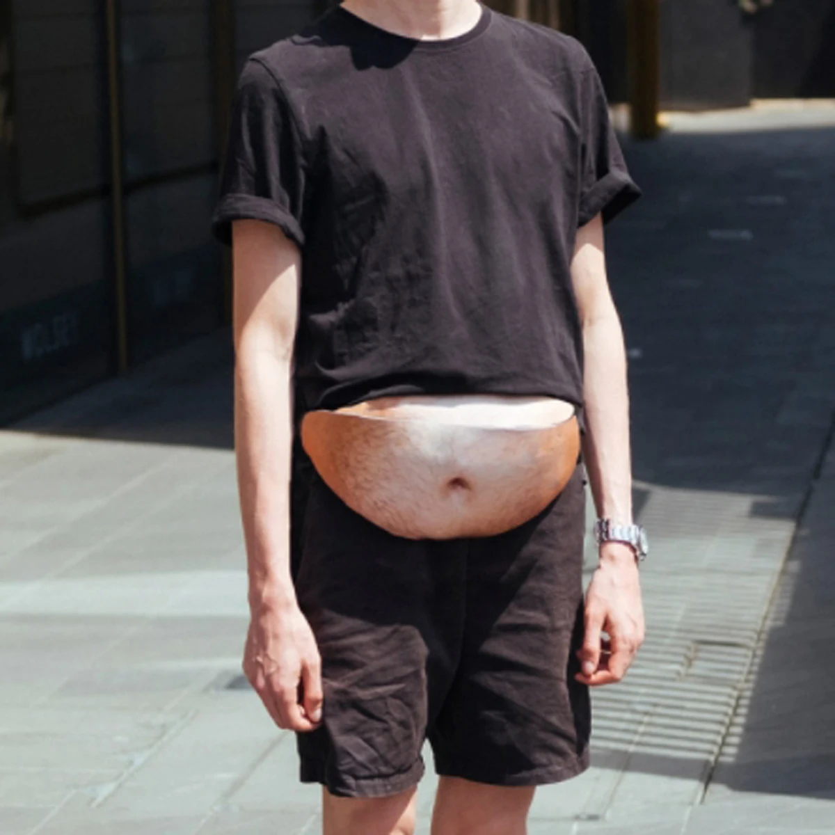 พุงยื่นลดไขมันกระเป๋าคาดเอวลายพุงป้องกันการล่วงละเมิดสุดสร้างสรรค์และแปลกกระเป๋าคาดเอวลายพุงกระเป๋าคาดอกหนังคลุมหน้าท้อง