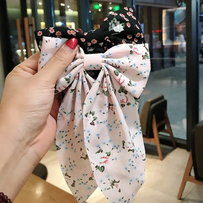 New Korean Floral Butterfly Bow Hairpins Elegant and Fresh Fabric Hair Clip Duckbill Clamp Headwear Hair Accessories for Women