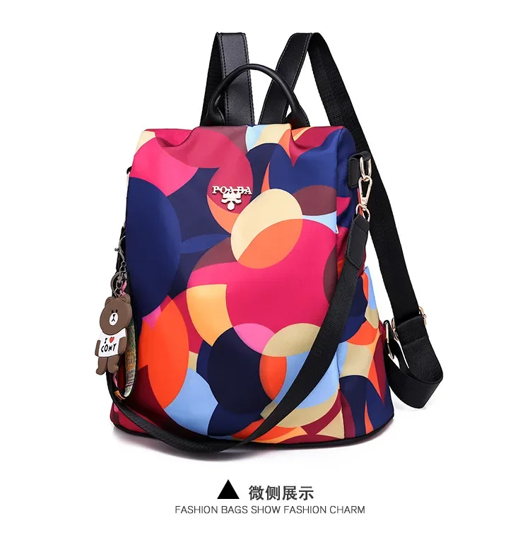 Frauen Rucksack Mode Oxford Tuch Schulter Taschen Schule Taschen für Teenager Große Kapazität Druck Wasserdichte Reise Rucksack – Detail 18