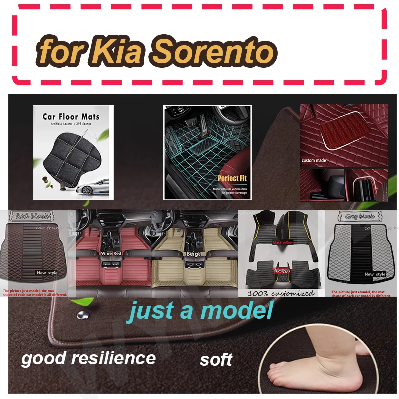 

Роскошные автомобильные коврики для Kia Sorento Seven Seats 2009 2010 2011 2012, автомобильные коврики на заказ, подушечки для ног