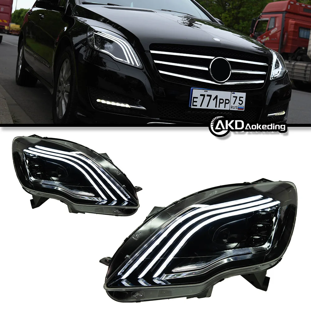 Car Lights for Benz R Class LED Headlight 2010-2017 R300 R350 R500 R550 Head Lamp Drl Projector Lens Automotive Accessories