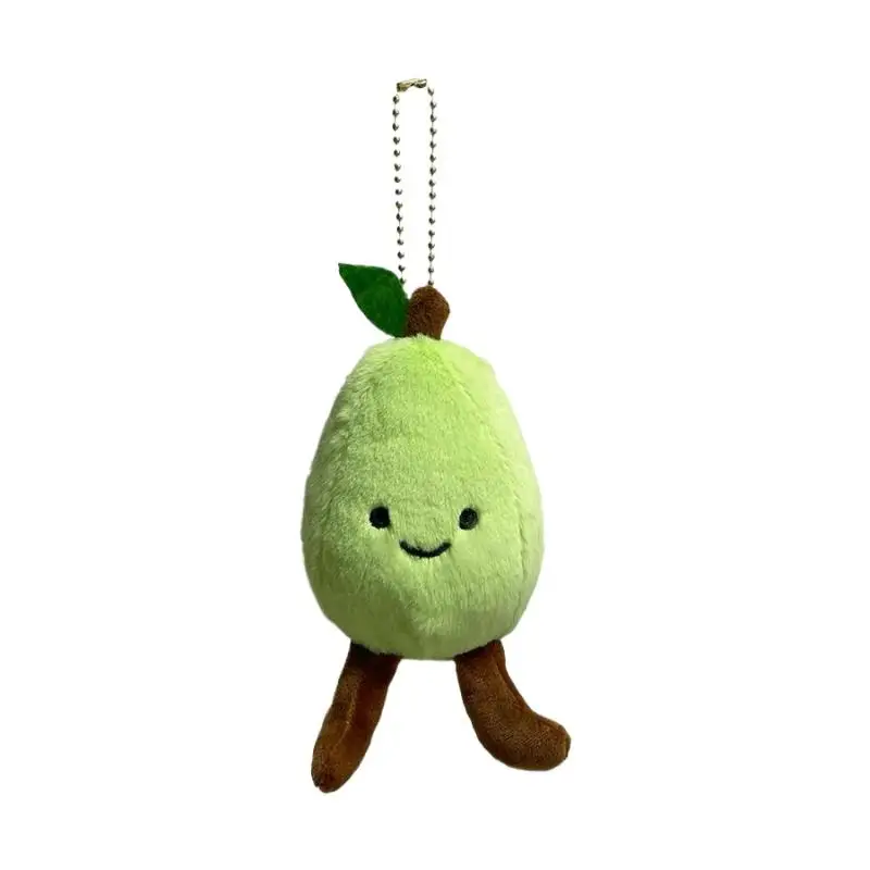 Bonito pelúcia simulado pêra verde pingente chaveiro kawaii pelúcia boneca pingente mochila bolsa decoração pingente presentes