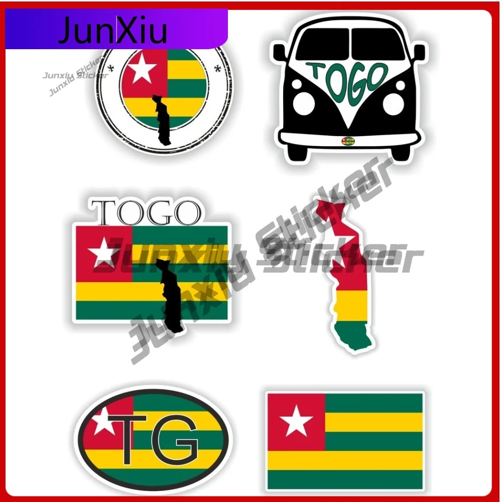 

Togo Flag National Emblem Sticker Custom Waterproof Stickers X 500 Motorcycle Decals Suv Side Decals Camping Car Decoration Acce