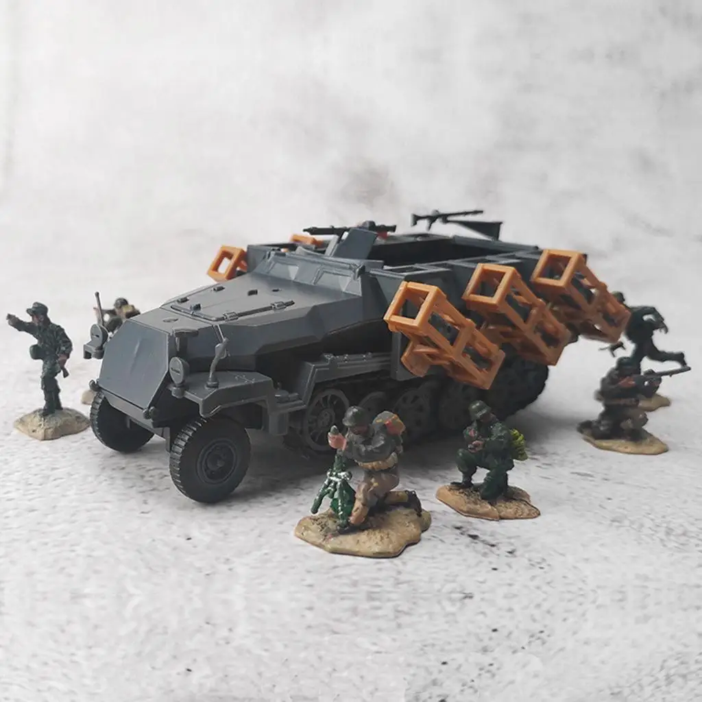 Deutscher SdKfz 251 Panzermodellbausatz, 4D schwerer Kampfpanzer, Kunststoff, gepanzerte Szene, Gebäudemodell, Heimregal, Dekor – 1:72