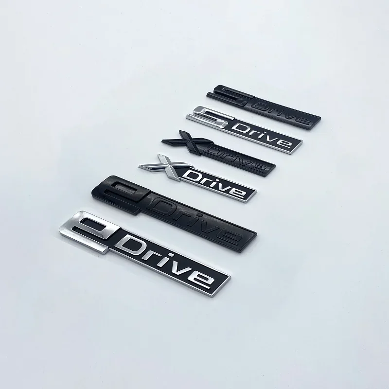 New Chrome Black Fender Letters SDrive XDrive EDrive Emblems for BMW 3 4 5 6 7 8 Series X3 X4 X5 X6 Z4 GT Car Trunk Logo Sticker