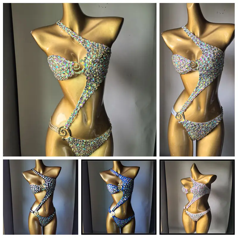 

Сексуальный модный боди со стразами, купальник с бриллиантами, бикини для пляжного отдыха, купальник с кристаллами, бикини для ночного клуба, вечеринки, сценический костюм