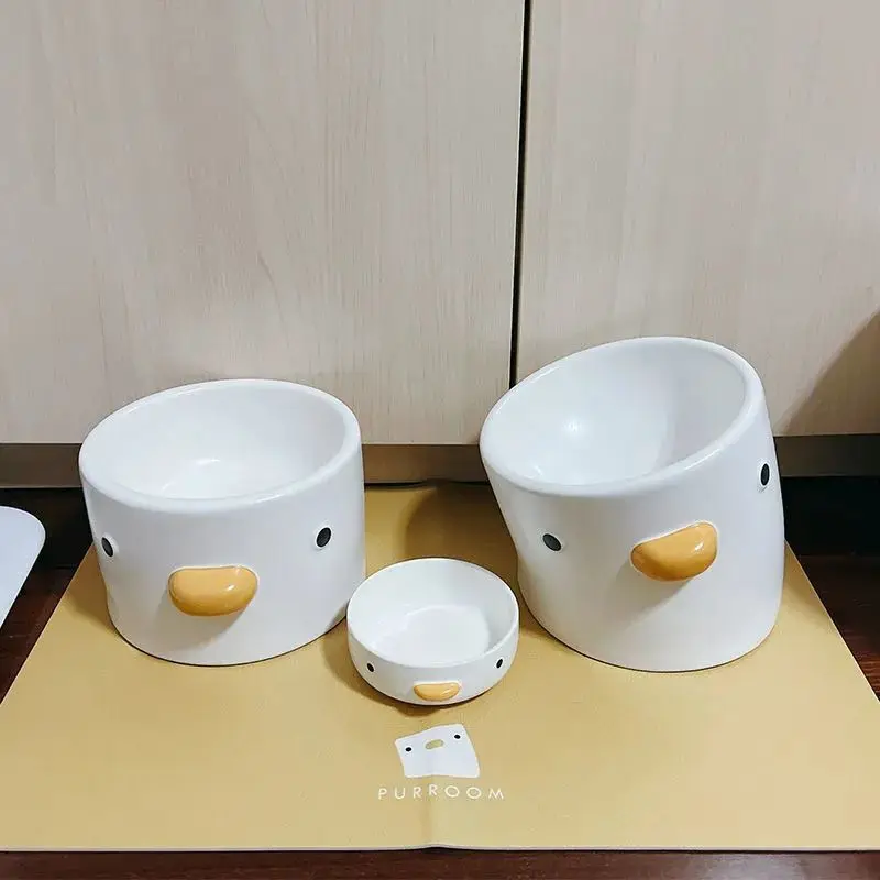 Pet bowl cat and dog food bowl neck guard cat and dog bowl slow food bowl ceramic drinking bowl cat and dog food bowl