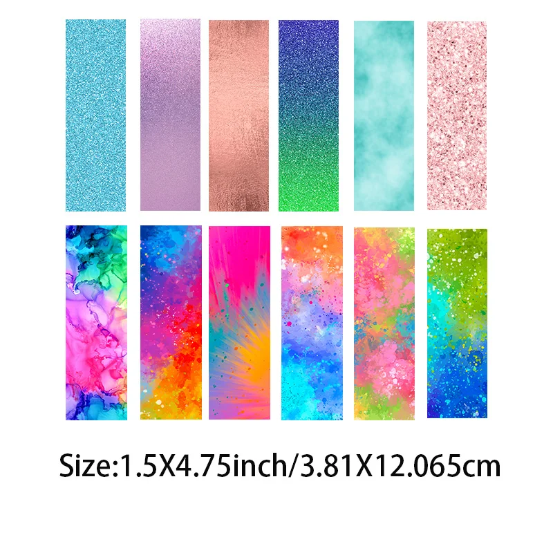 6PCS/12PCS UV DTF Wrap Transfer Stickers Abstract Colorful Design Waterproof Wrap For Various Pens Pencil Decal Simple To Use