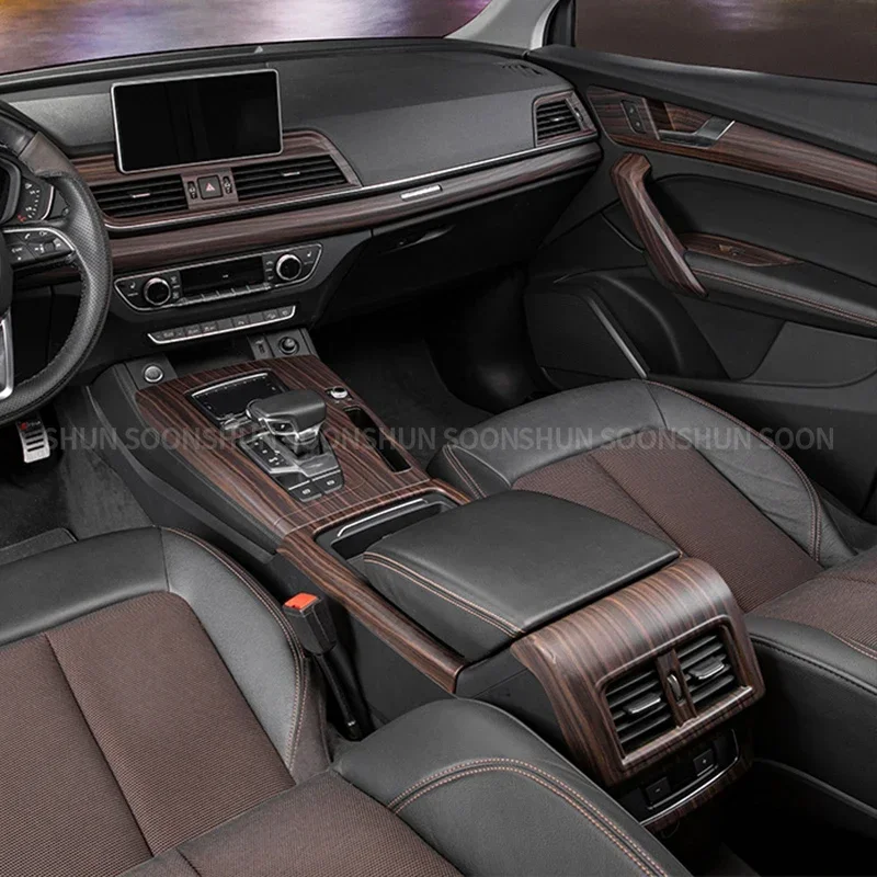 

For Audi Q5 2021 2022 2023 Decorative Panel Frame of Central Control Air Outlet of Modified Gear with Wood Grain
