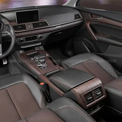 For Audi Q5 2021 2022 2023 Decorative Panel Frame of Central Control Air Outlet of Modified Gear with Wood Grain