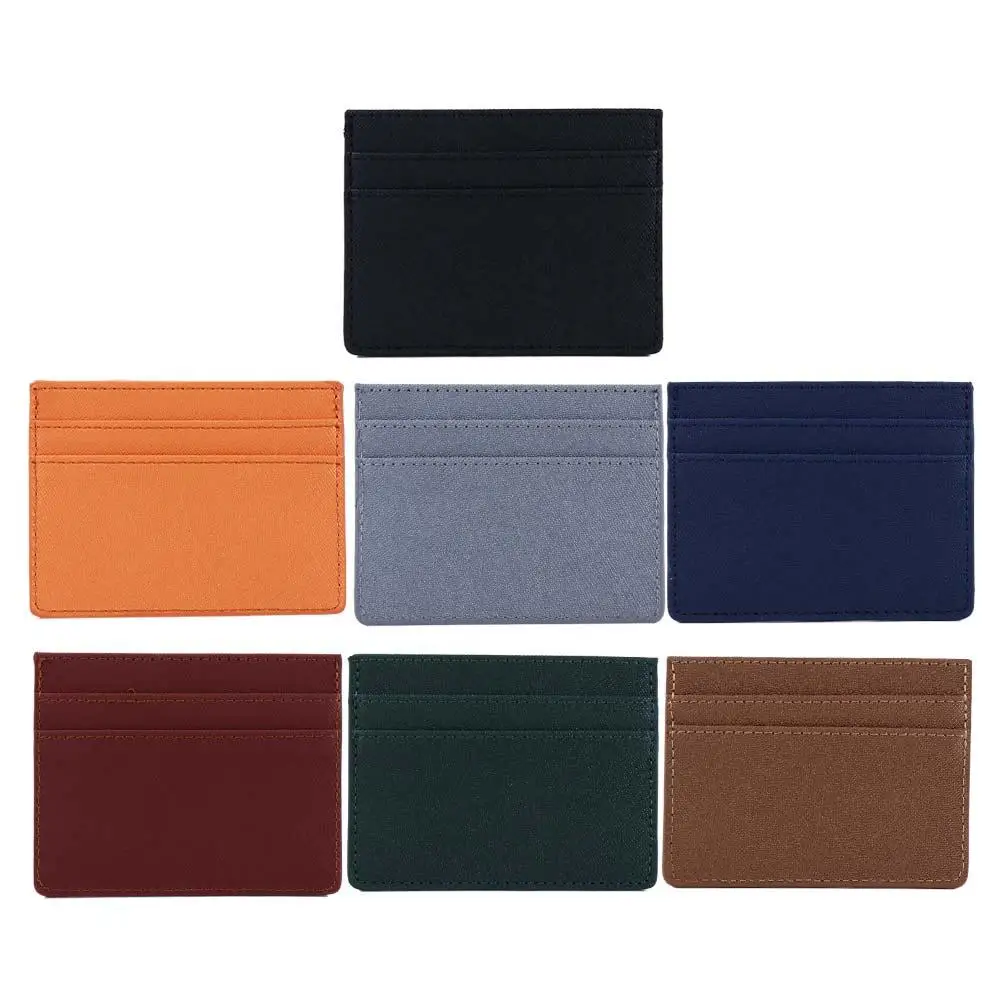 Mujeres Hombres Tarjeta de identificación de crédito Tarjeta bancaria de doble cara Titular de la tarjeta delgada Monedero Estuche Bolsa Cartera de negocios