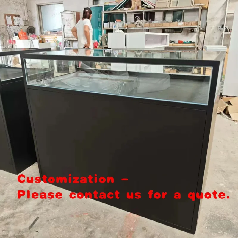 custom.Customized Size and Color Modern Eco-Friendly Floor Standing Jewelry Display Rack with Sliding Door and Lock