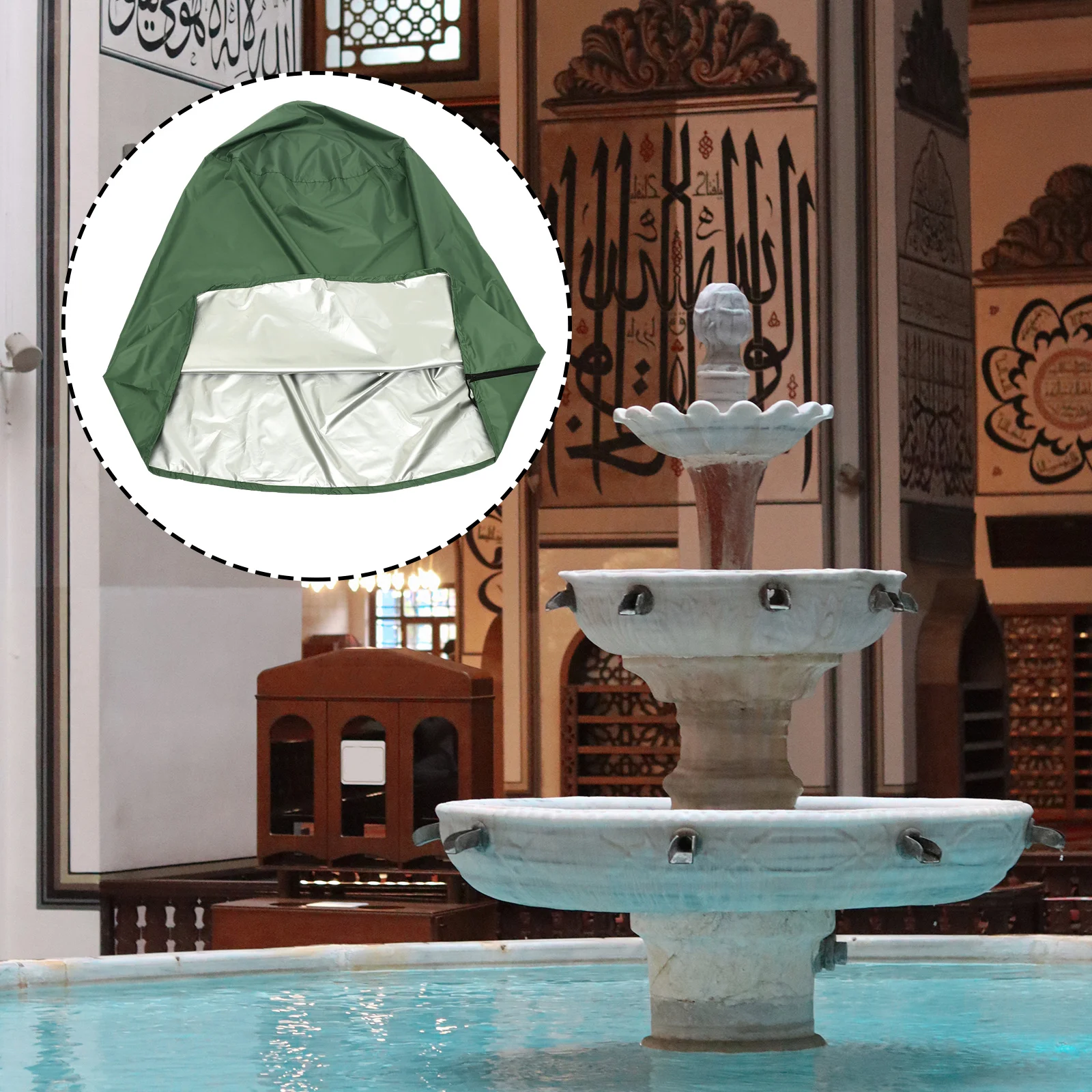 

Weather Resistant Fountain Cover Thick Oxford Cloth Waterproof Cover for Patio Garden Outdoor Furniture Protection