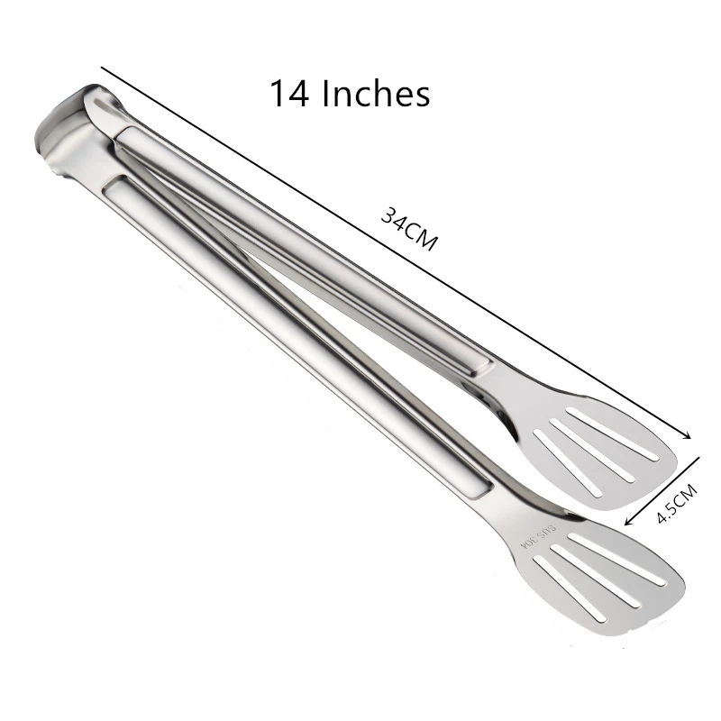Edelstahl Lebensmittel Zange Grill Zange Fleisch Salat Steak Lebensmittel Servieren Clip Pinzette Lange BBQ Kochen Zange Küche Utensilien – Detail 14