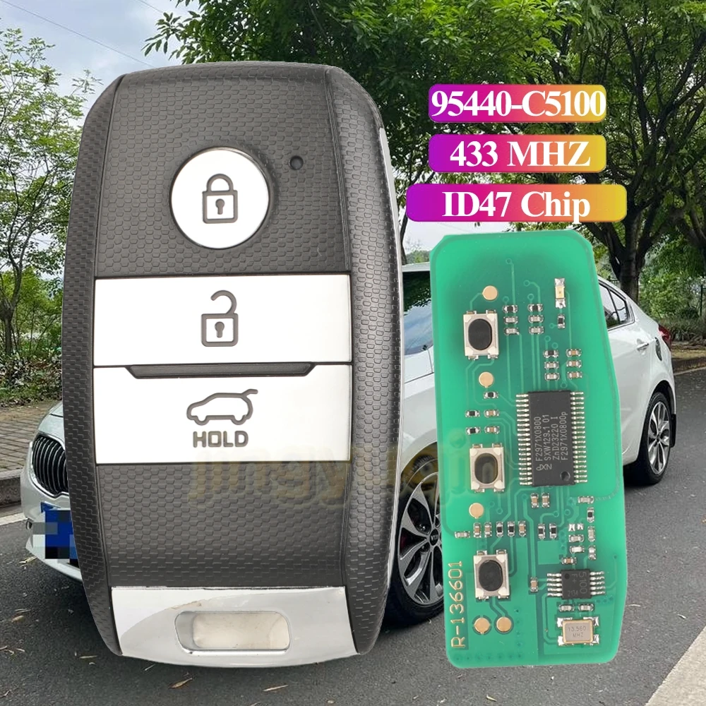 

Jingyuqin 95440-C5100 With ID47 Chip For Kia K3 K4 K5 K3S KX3 KX5 Ceed RIO Soul Sportage Sorento Remote Car Key Fob 43mhz