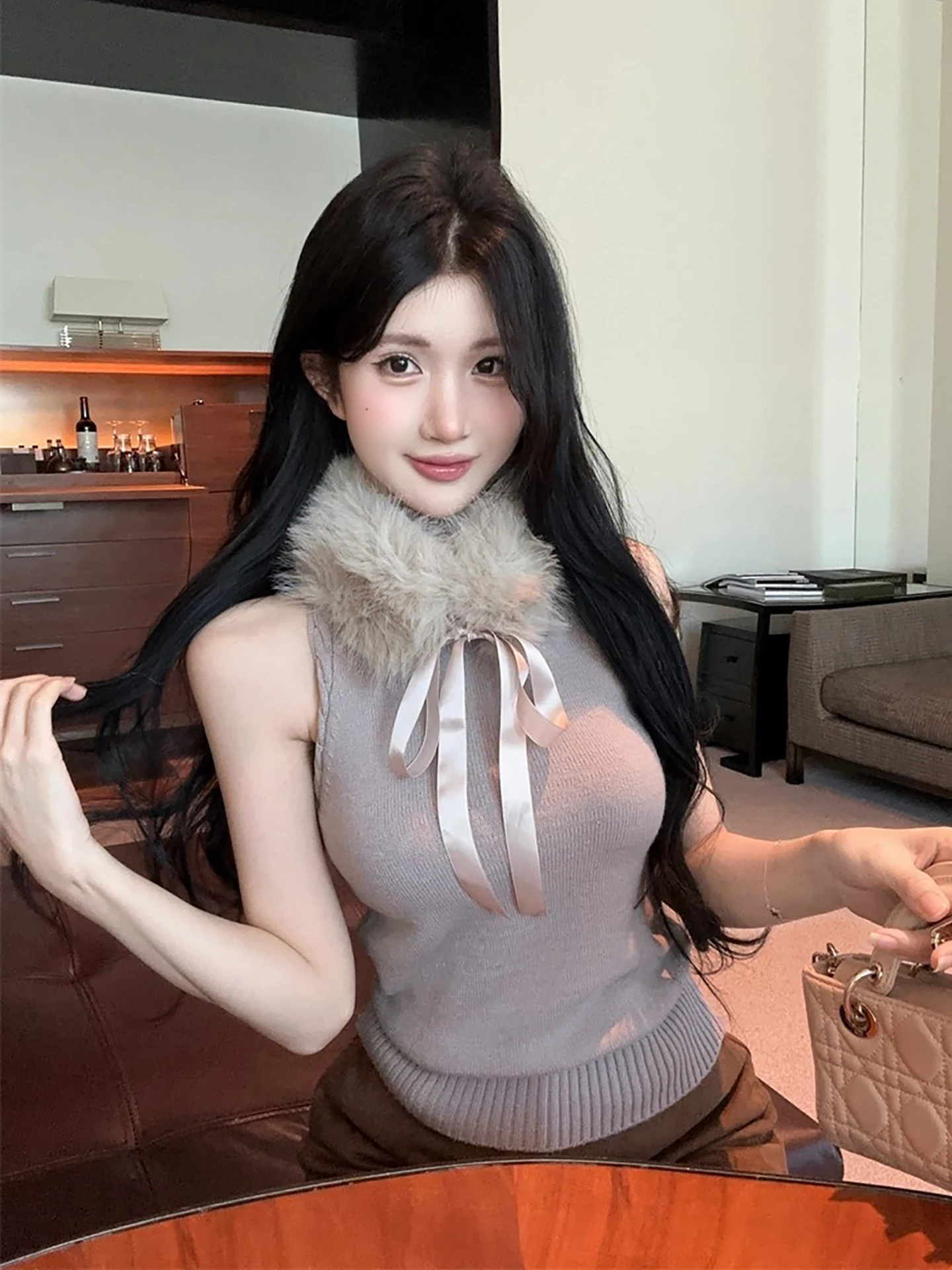 الكورية Sle محبوك ter Ne سترة المرأة الخريف الشتاء الرغبة النقية Strapl أعلى f عالية طوق قاعدة irt ملابس داخلية...