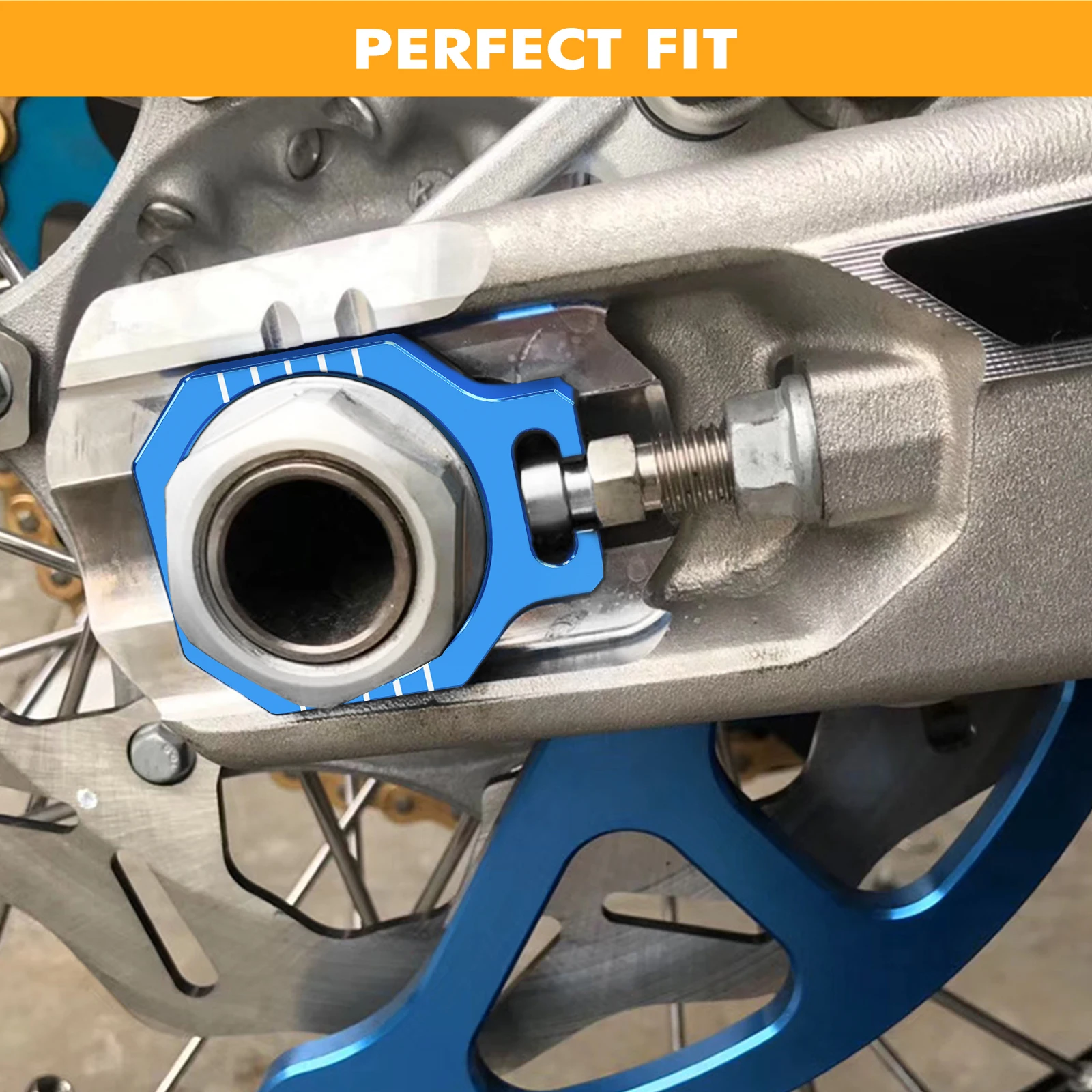 NICECNC 22mm Rear Axle Block Chain Adjuster For Husqvarna TE300 TE250 FE350 FE450 FE501 FE250 2024 TX300 FC FX 350 450 2023-2024