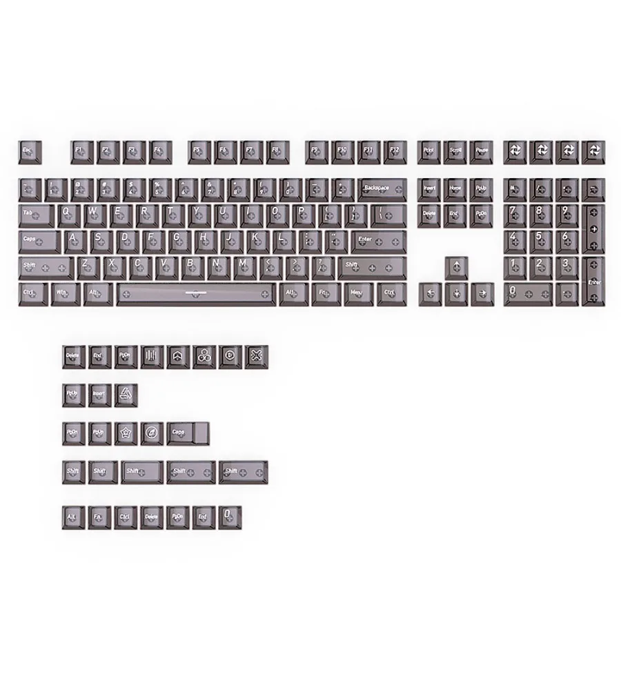 Keycap Personalized 136-key small full set of mechanical keyboard DIY positive engraving matte crystal black keycap PC