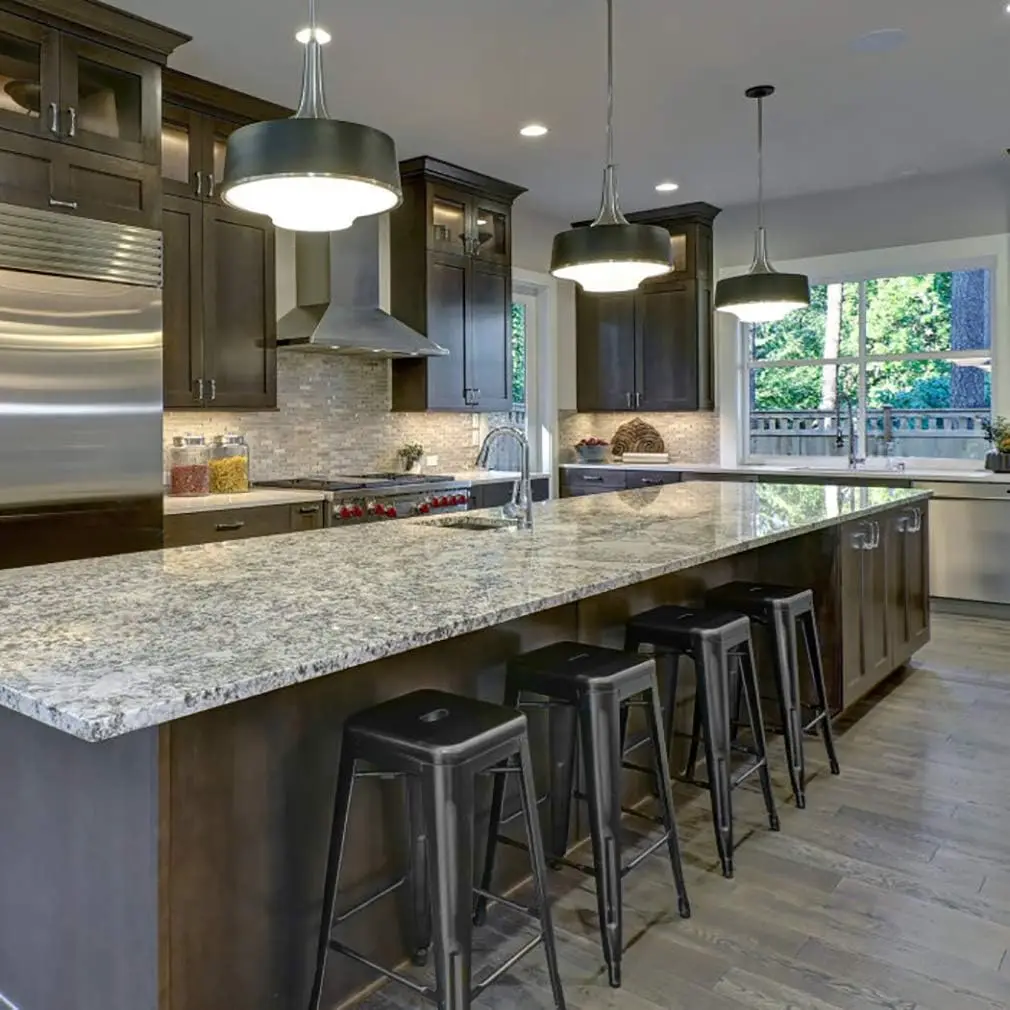 24 Inch Metal Stools Bar Stools Set Height Stackable Barstools Indoor Outdoor Dining Backless Kitchen Bar Stools Set of 4 (Black