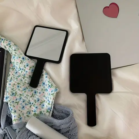레이디 패션 휴대용 블랙 스퀘어 소형 거울 가방, 거울 메이크업, 거울 터치 업, 거울 메이크업 도구