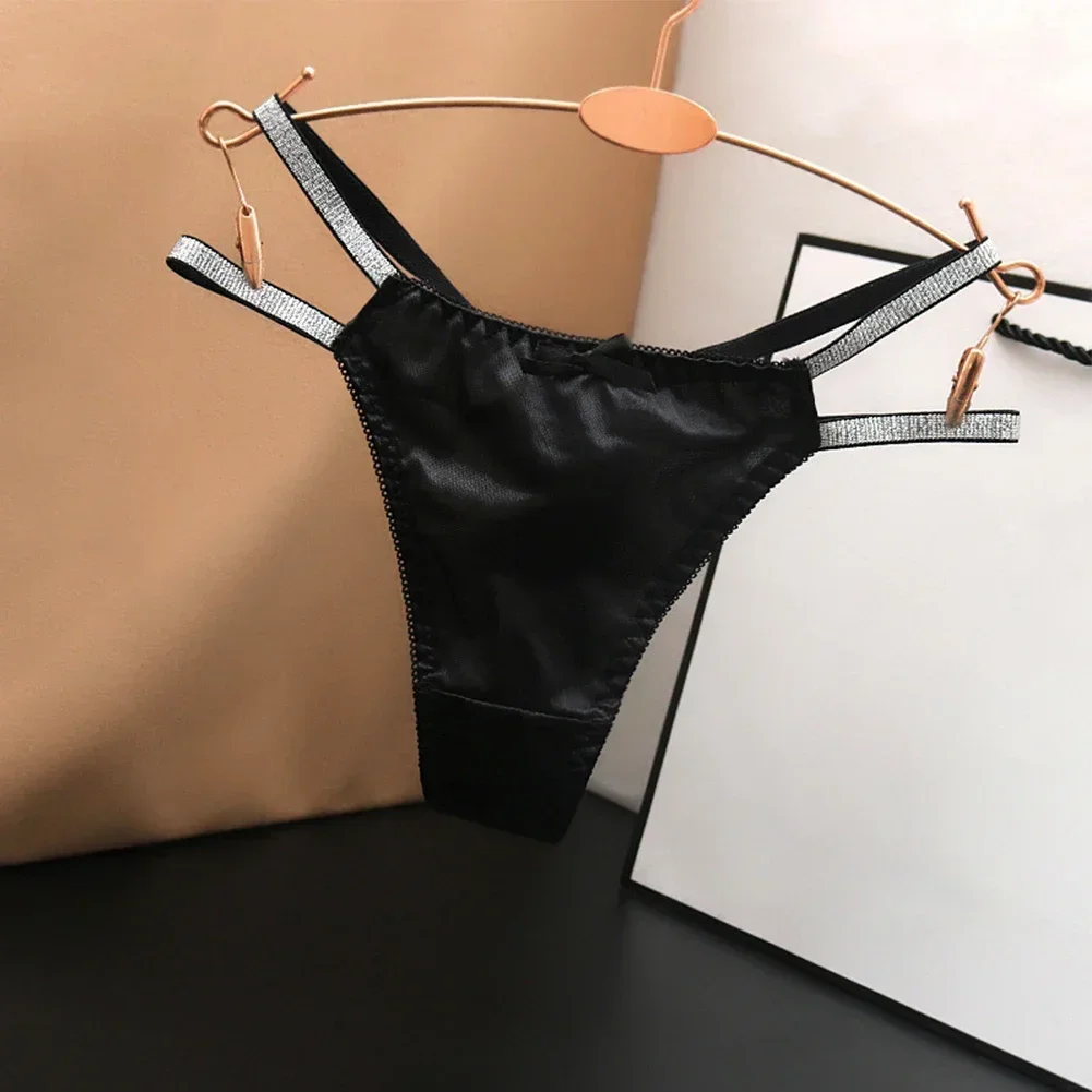 ملابس داخلية نسائية حريرية ثونج ملابس داخلية Tback Gstring ملابس داخلية كلسون منخفضة الخصر مرونة ممتازة لملاءمة مثالية