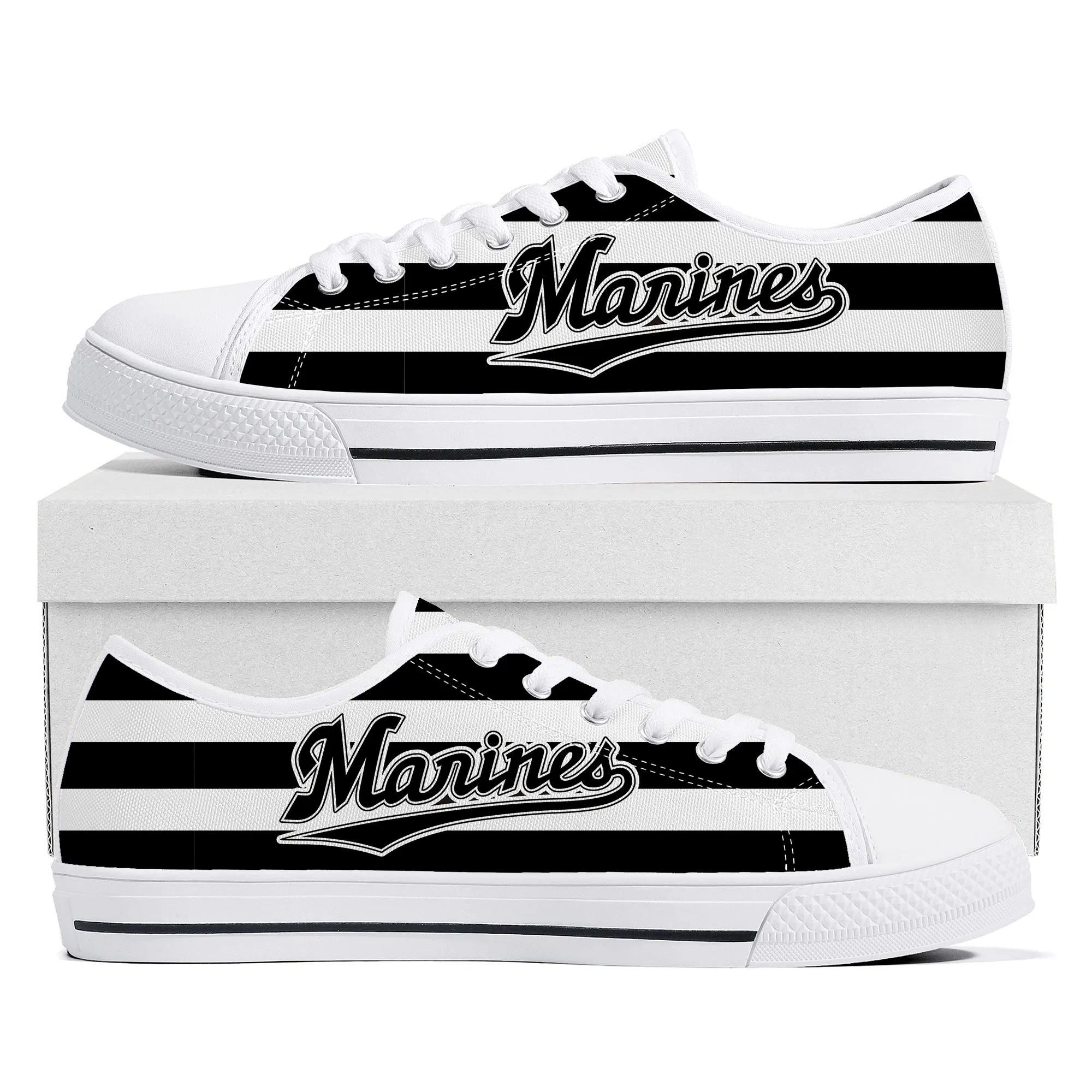 マリーンズ Chiba Marines baseball Low Top Sneakers Mens Womens Teenager Canvas High Quality Sneaker Casual Custom Made Shoe Customize