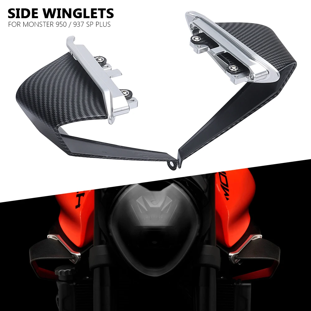 

Motorcycle Carbon fiber Winglet Aerodynamic Spoile Side Wing Kit For Ducati MONSTER 937 Plus SP Monster 950 2021 2022 2023