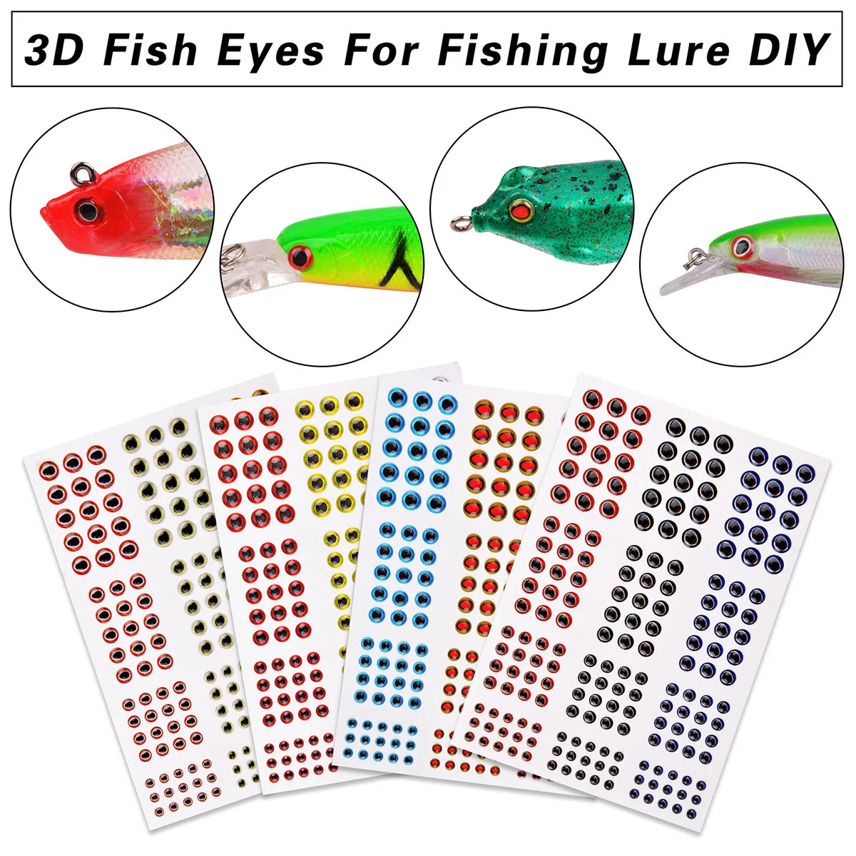 

Adhesive Fishing Lure Eyes Holographic 3D 3mm 4mm 5mm 6mm Simulation Fly Fishing Minnow Artificial Fish DIY Eye Fishing Tackle