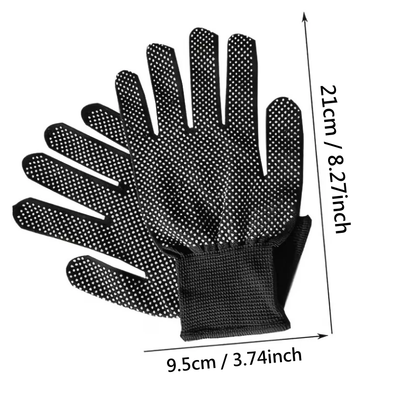 2PCS Safety Work Gloves Anti-Slip Dots Knitted Working Gloves Stretchy Nylon Gloves for Men Gardening Fishing Grilling BBQ
