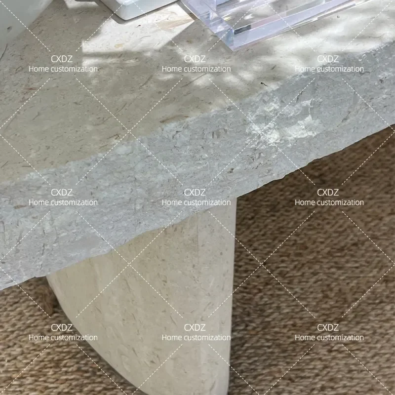 Natural Travertine Coffee Table Wabi Sansan Style High End Display Desk Retro Medieval Furniture for Clothing Store Living
