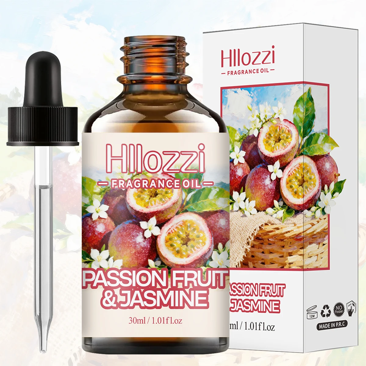 Ätherische Öle aus Passionsfrucht und Jasmin, erfrischendes Aroma, geeignet für Aromatherapie-Diffusoren, Luftbefeuchter, DIY-Bastelarbeiten.