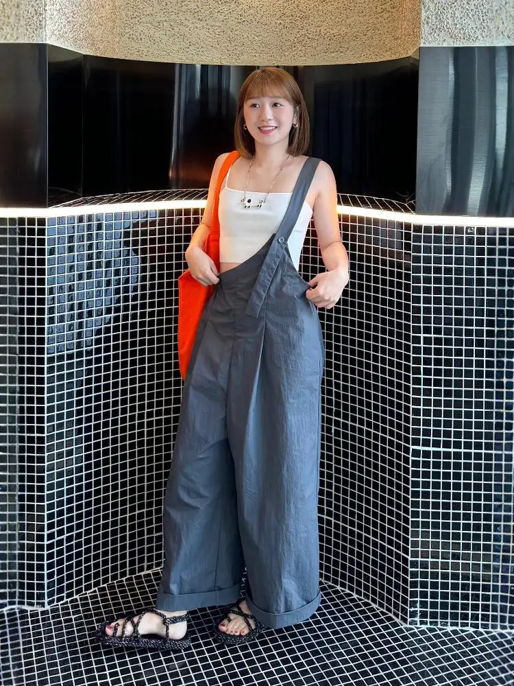 

Женский асимметричный комбинезон DesiGar Bla с широкими штанинами, на одной бретельке, свободный, в стиле рабочей одежды, с высокой талией, длинный, для зимы