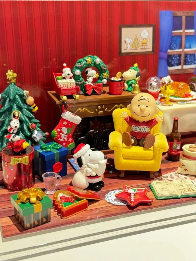 Originale Re-ment Notte di Natale Figura Padre Natale Scena della stanza familiare Kawaii Action Figure Collezione Ornamenti Modello