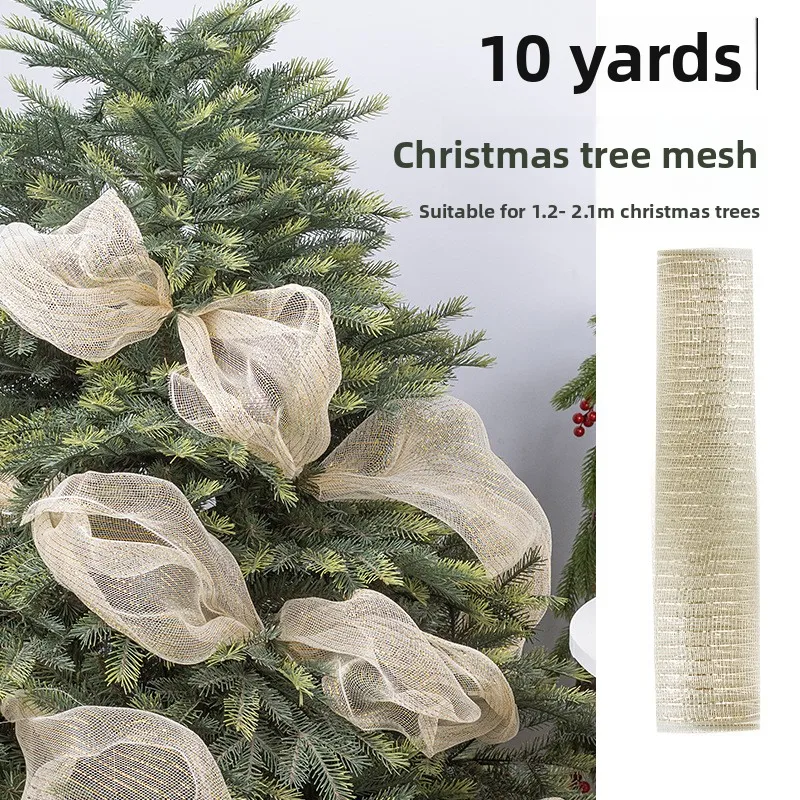 

Thousands of pairs of christmas tree decorations gold silver pp mesh ribbon christmas decorations pendant wire mesh
