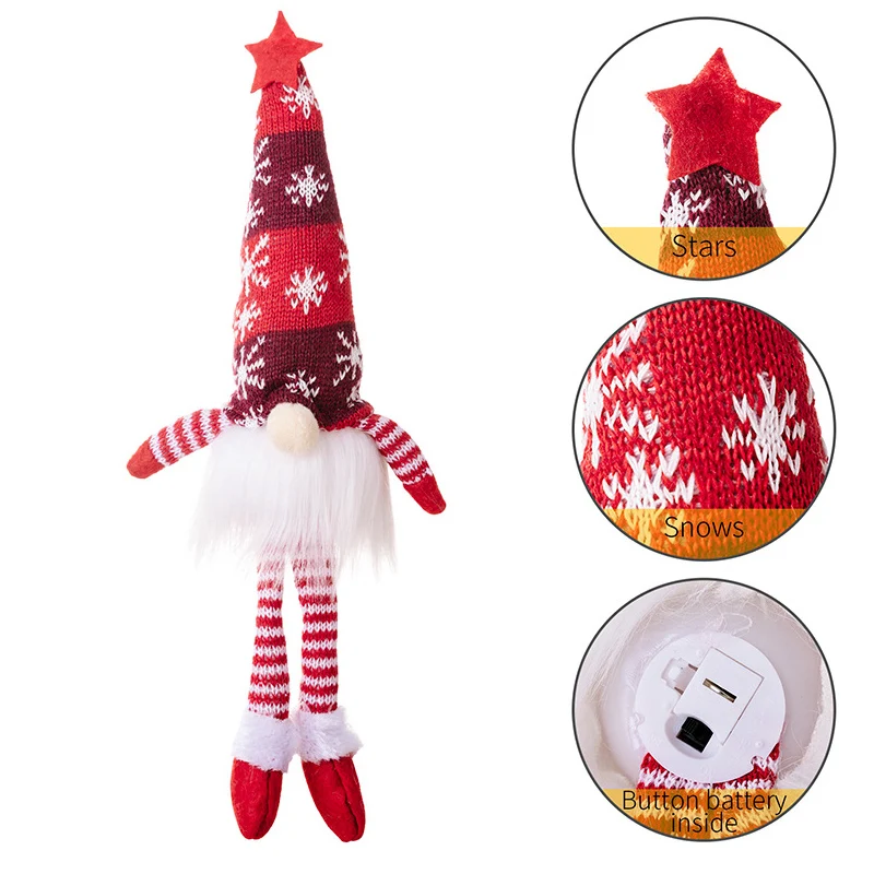 6 stili LED incandescente gnomo 2025 Natale bambola di peluche senza volto casa decorazione natalizia Navidad Natal regali di Capodanno