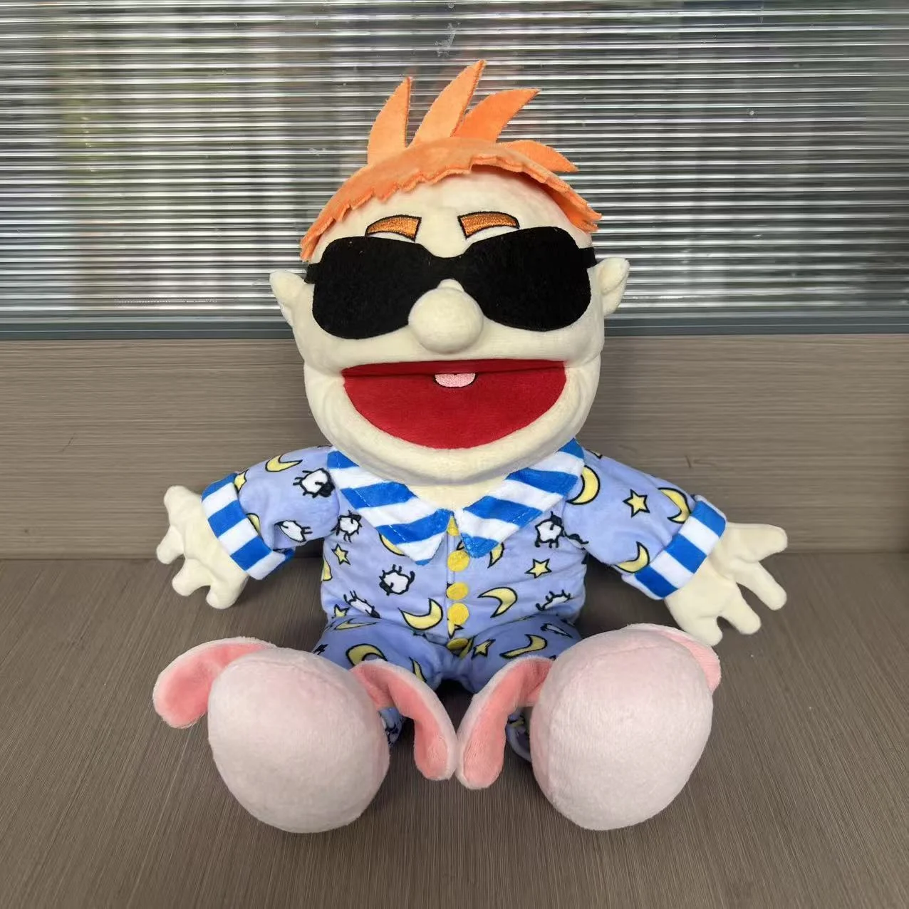 Cute Boy PJ Crenshaw Interactive Plush Puppet Toy with Sunglasses Kids Storytelling Play Doll