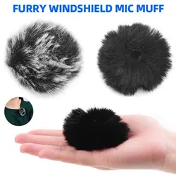 1Pcs Elastic Microphone Windshield Wind Muff Fit 0.5-1.5cm Mic Furry Fur Comfortable Universal Microphones Cover